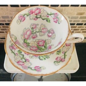 Royal‎ Albert May Blossom Tea Cup Bone China England Floral Pattern Gold Rim